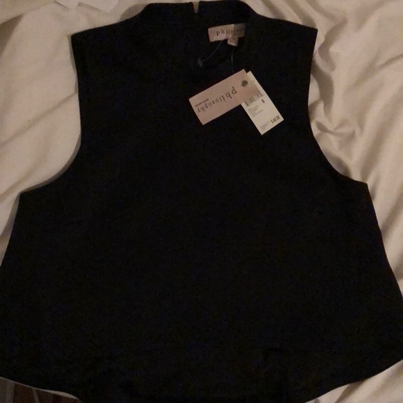 🖤NWT Philosophy “Blackbird” Scuba Crop Top - Picture 3 of 4